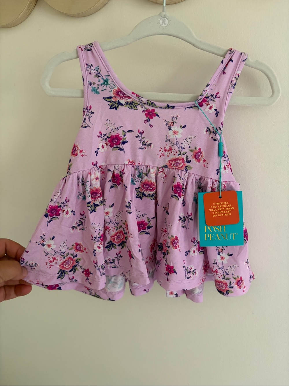 Posh Peanut Pink Floral Peplum Tank Top